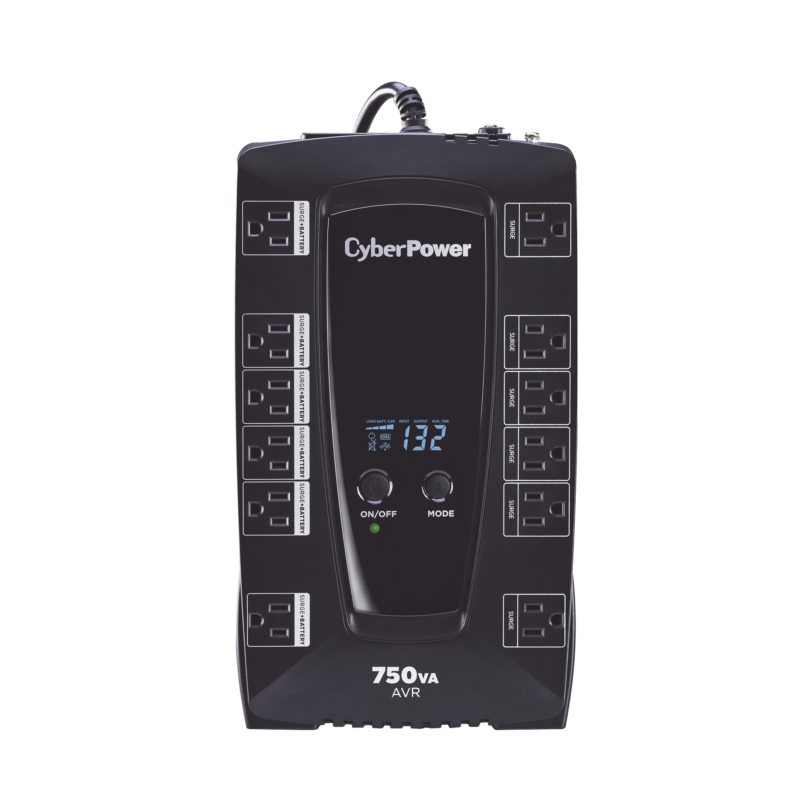 UPS de 750 VA/450 W, Topologí­a Línea Interactiva, Entrada 120 Vca NEMA 5-15P, Tipo Gabinete Compacto, Con 12 Tomas NEMA 5-15R