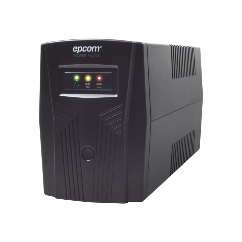 UPS de 600VA/360W / Topología Línea Interactiva / Entrada y Salida 120 Vca / Regulador de Voltaje AVR 80-150 Vca / Clavija NEMA 5-15P / 4 Tomas NEMA 5-15R