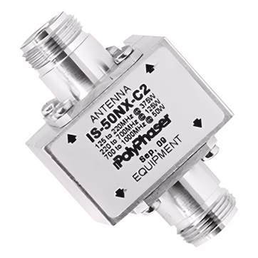 Protector Coaxial RF de CD Para 125 – 1000 MHz Con Ceja lateral y Conectores N Hembra en Ambos Lados