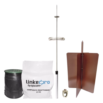 Kit pararrayo LinkedPro básico. Ideal para la protección de mástiles y postes.