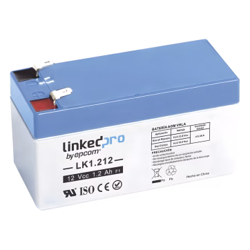 Batería de respaldo 12V | 1.2 Ah | AGM | Especial para seguridad electrónica | UPS | Sistemas de Emergencia | Vida útil 5 años | Terminales F1 + Adaptador F2