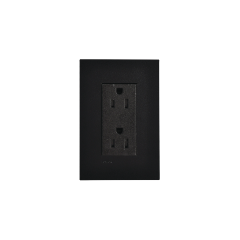 Tomacorriente, receptaculo, color negro, 15A.