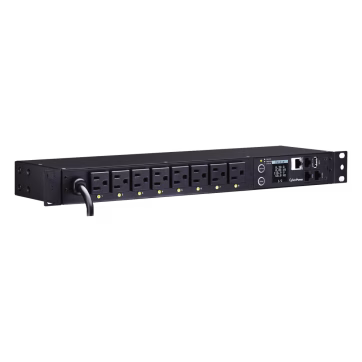 PDU Switchable por Toma, Para Distribución de Energía, Entrada 120 Vca NEMA 5-15P, Con 8 Salidas NEMA 5-15R, Horizontal 19in, 1UR
