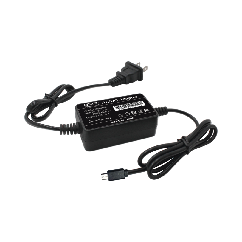 Cargador USB profesional de 5 Vcc, 2.5 A Para Smartphones, Tablets y Radio PKT-03 ; Voltaje de entrada de 100-240 Vca
