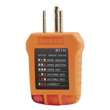 Probador de Tomacorrientes Estándar, con Secuencia de Luces para Indicar un Cableado Correcto/Incorrecto.
