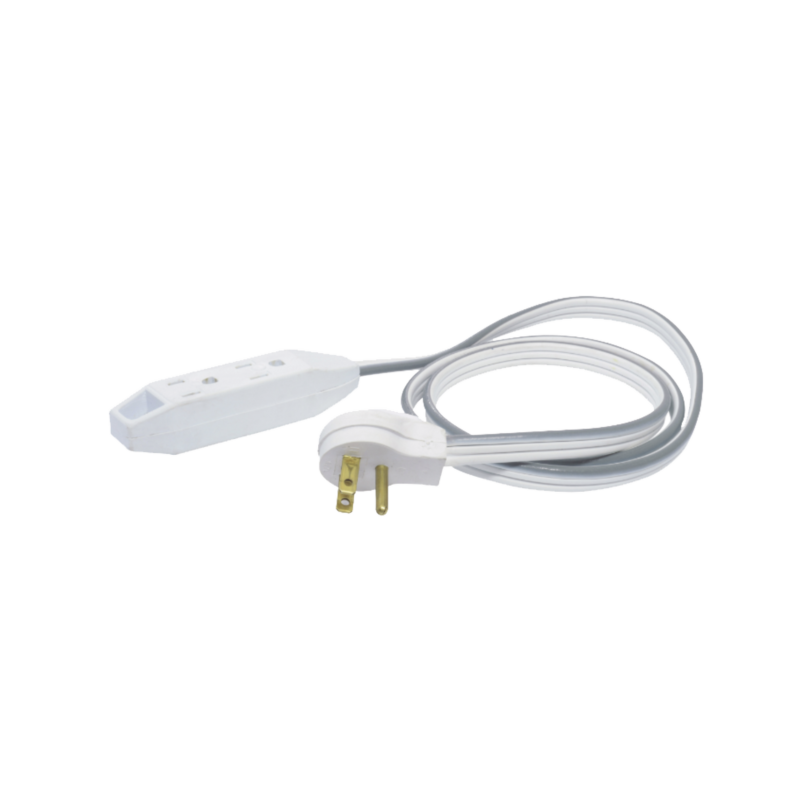 Extensión eléctrica plana 127VCA l-n-t 1M 3 tomas 13A max