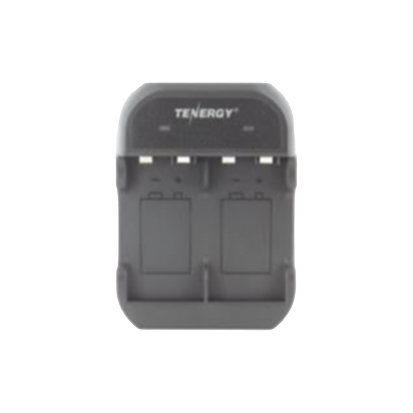 Cargador rápido de 2 compartimientos para baterías Ni-MH; Aplicable en baterías de 9 V /color negro