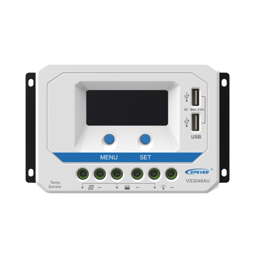 Controlador Solar de Carga PWM 12/24/36/48 V 30 A, Salida USB