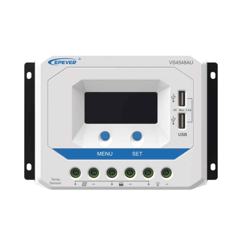 Controlador Solar de Carga PWM 12/24/36/48 V 45 A, Salida USB
