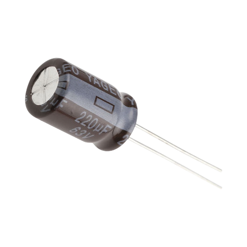 Capacitor Electrolítico de Aluminio de 220 µFd a 63 Vcd.
