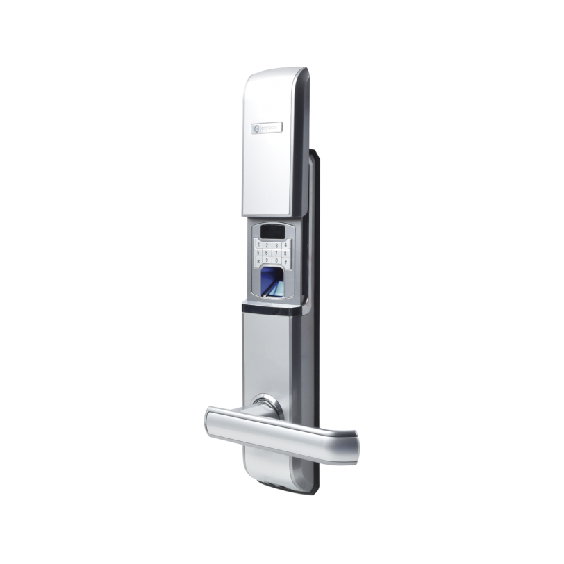 Cerradura  Digital  Biométrica Autónoma con doble cerrojo derecha