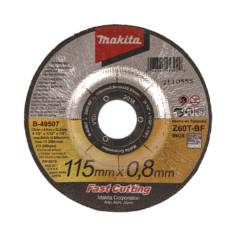 Disco de Corte para Acero Inoxidable de Diámetro: 4 1/2"