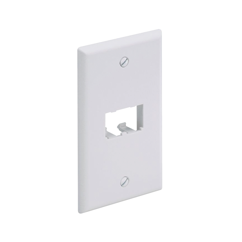 Placa de Pared Vertical Clásica, Salida Para 2 Puertos Mini-Com, Color Blanco Mate