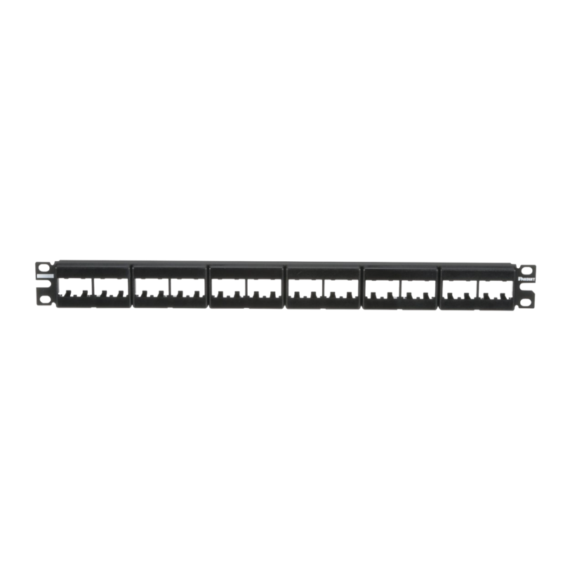 Panel de Parcheo Modular Mini-Com (Sin Conectores), Plano, Sin Blindaje, de 24 puertos, 1UR