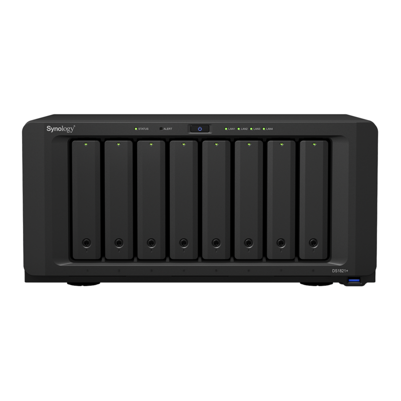 Servidor NAS de escritorio con 8 bahías / Expansible a 18 bahías / Hasta 256 TB / 4GB de RAM