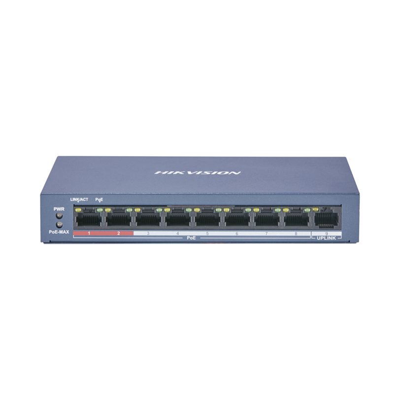 Switch PoE+ / 250 Metros PoE Larga Distancia / 8 Puertos 10/100 Mbps 802.3af/at (30W) +1 Puerto 100 Mbps Uplink