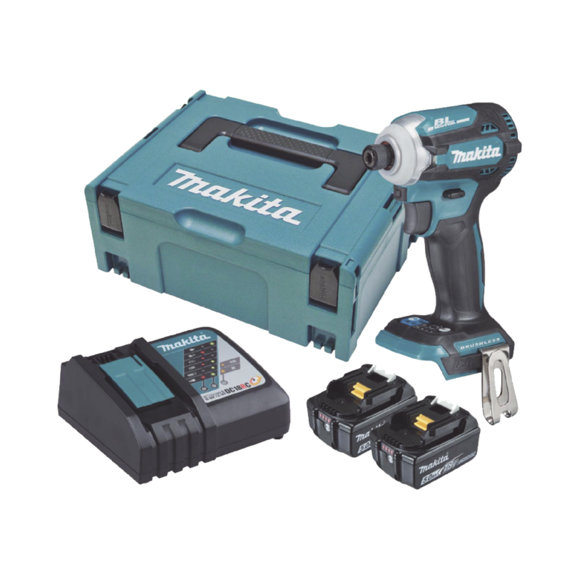 Atornillador de Impacto 18 Vcd, 3,800 RPM, 180N.m. Incluye: estuche MAKPAC, Cargador y 2 Bat. 5Ah