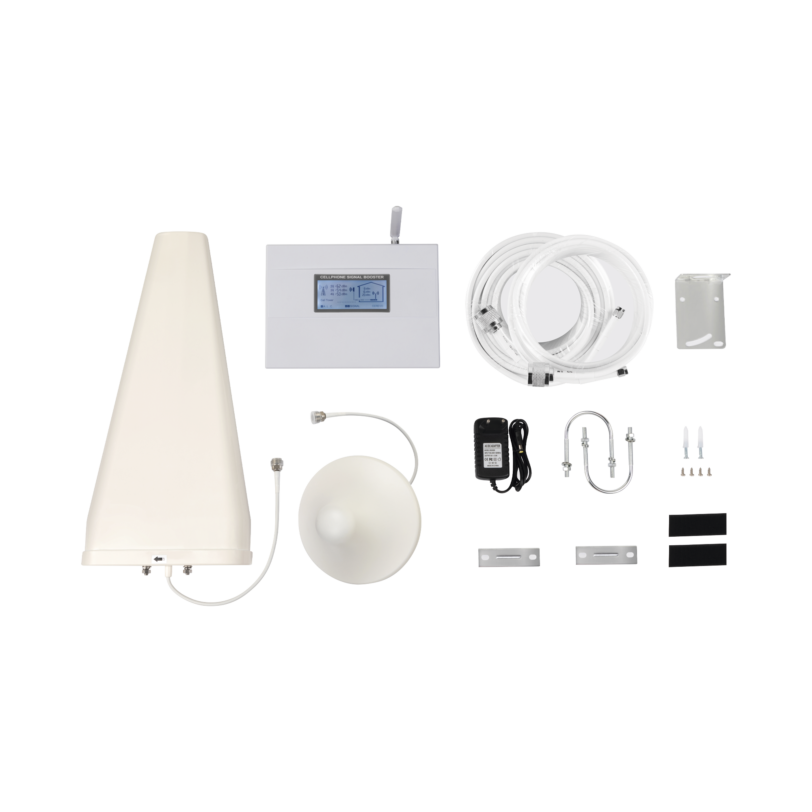 Kit de Amplificador de Señal Celular | Doble Banda | Mejora las Llamadas, Soporta 3G y *4G LTE | 70 dB de Ganancia Máxima, cubre áreas de hasta 500 metros cuadrados.