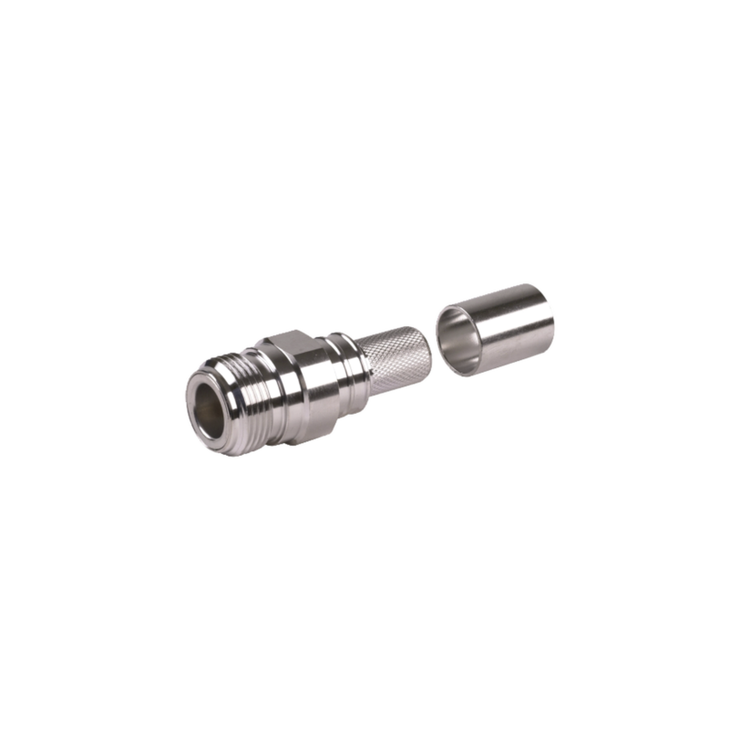 Conector N Hembra Plegable con Pin Cautivo para cables RG8