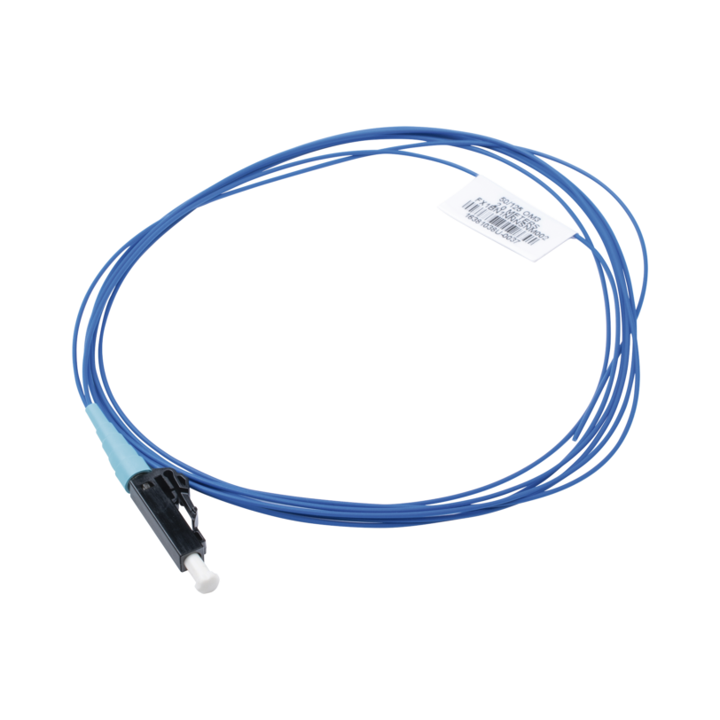 Pigtail de Fibra Óptica LC Simplex, Multimodo OM3 50/125, 900um, Color Aqua, 3 Metros