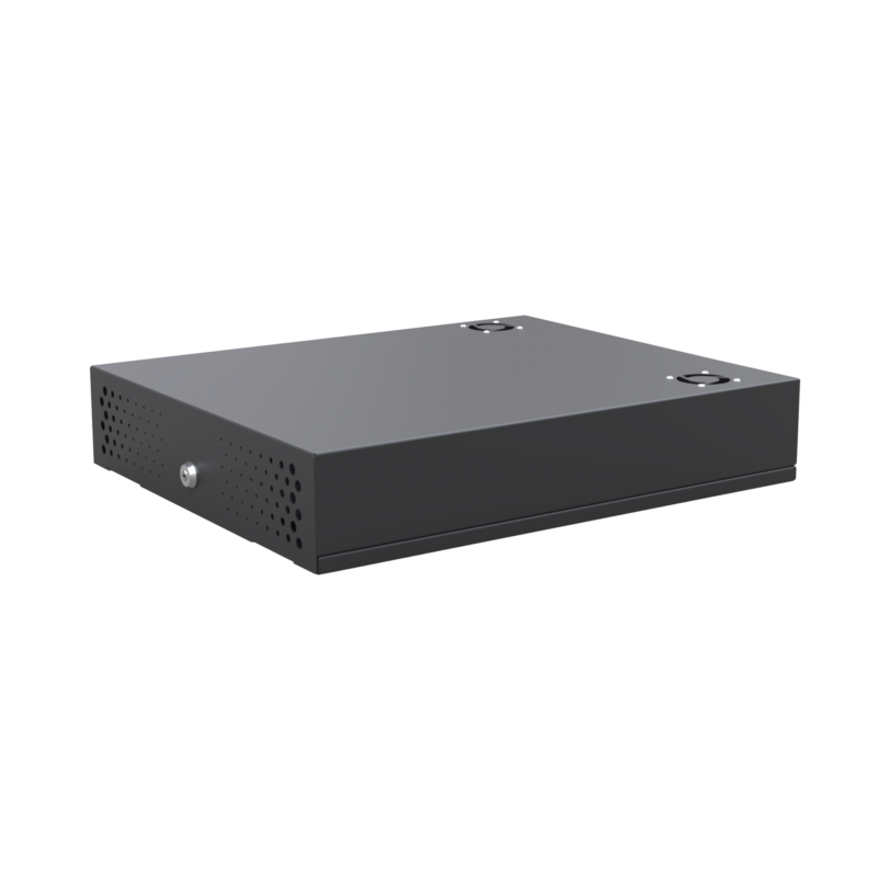 Gabinete Metálico para DVR/NVR. Tamaño Max. de DVR/NVR: 445 x 88 x 400mm (An.xAl.xProf.). Compatible con Fuente SLIM.