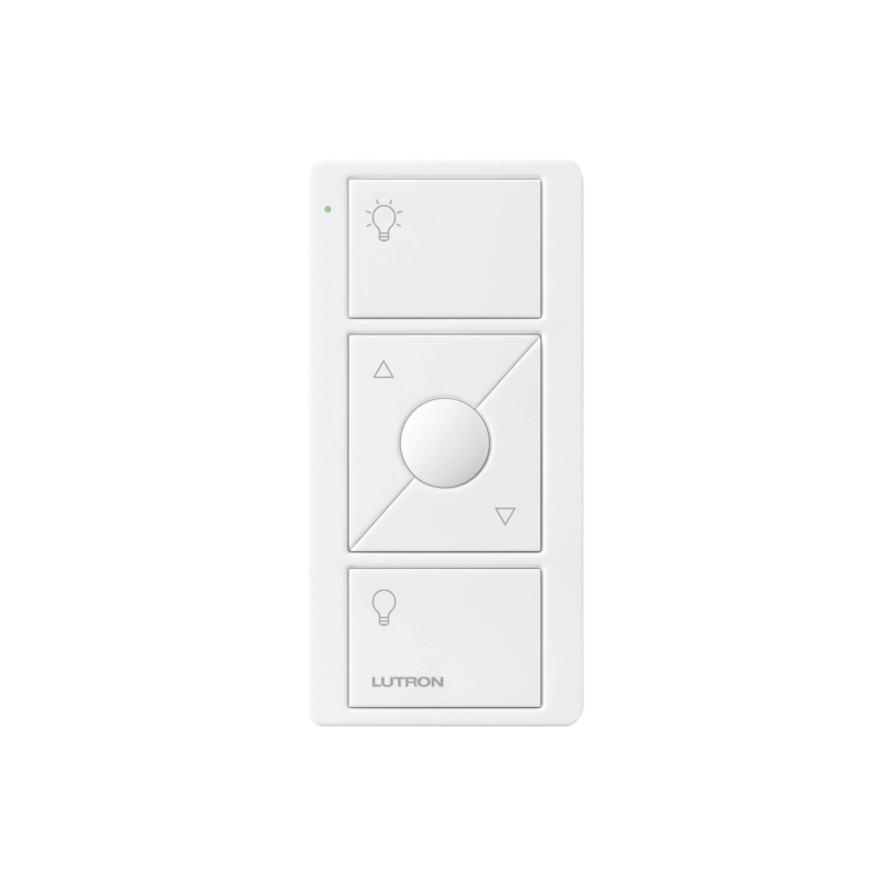 Control remoto PICO 3 botones encender/apagar, subir/bajar intensidad, color blanco, complemente con un atenuador Caseta, RA2, RadioRa2.