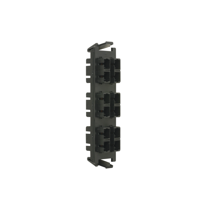 Placa acopladora de Fibra Óptica Quick-Pack, Con 6 Conectores SC Duplex (12 Fibras), Negro