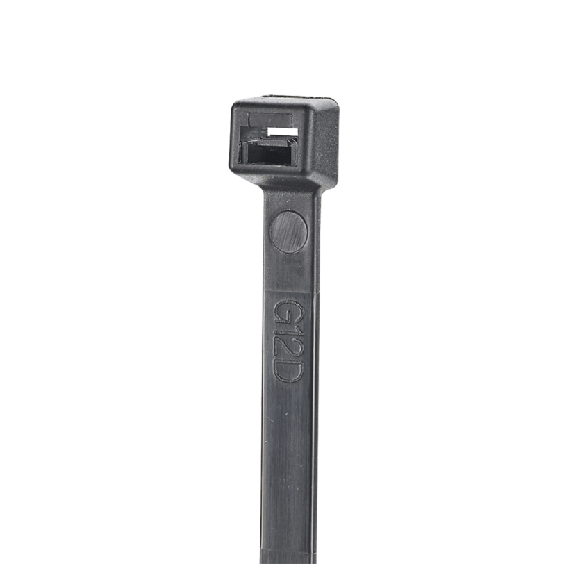 Cincho de Nylon 6.6 StrongHold?, de 160mm de largo, Color Negro, Exterior Resistente a Rayos UV, Paquete de 100pz