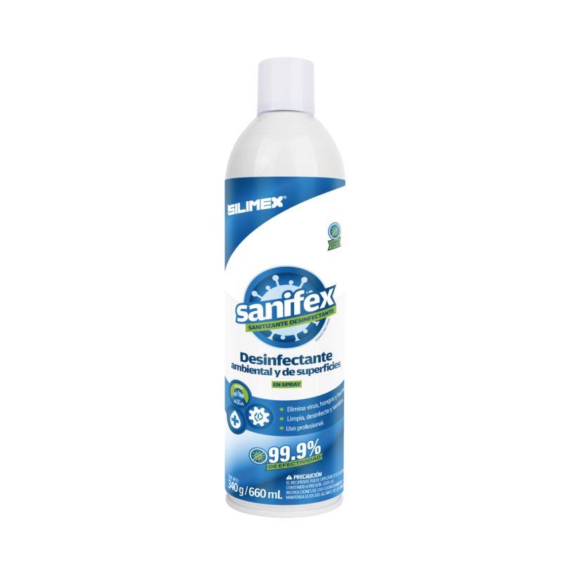 Sanitizante en spray, formulado para desinfectar las superficies en el hogar, oficinas, escuelas, hospitales, clinicas, gimnasios y fabricas, presentación 660 ml
