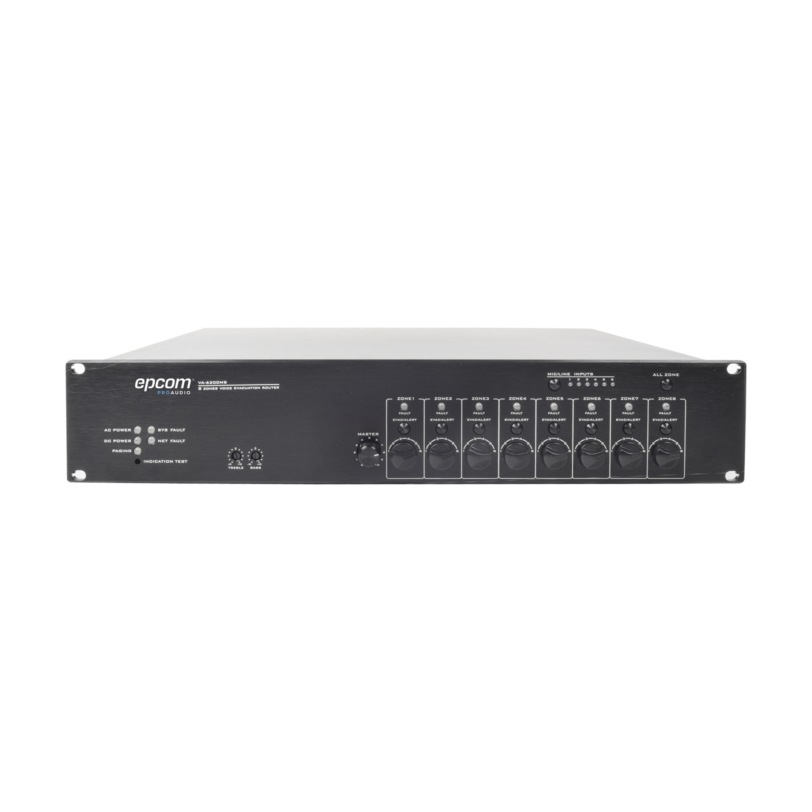 Controlador de Extensión de Evacuación de Voz -  8 Zonas, 500W, Soporta Máx. 19 SF6200MS en Cascada