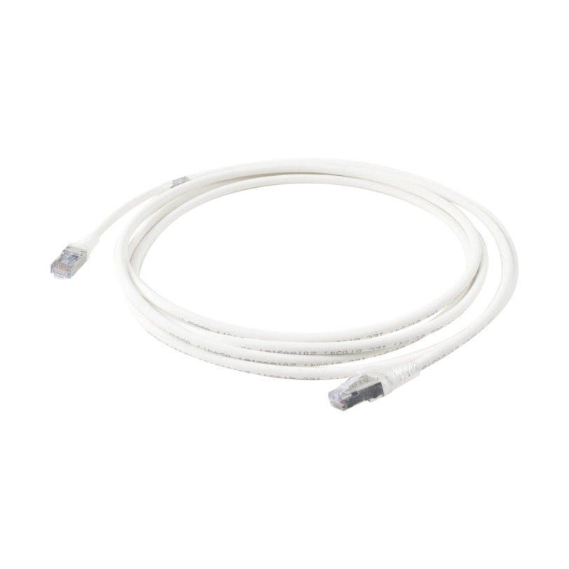 Patch Cord Skinny Cat6A Blindado S/FTP, 10ft, Diámetro Reducido 28 AWG, Color Blanco