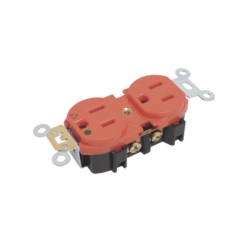 Contacto dúplex aterrizado aislado 15A 127 Vca color rojo