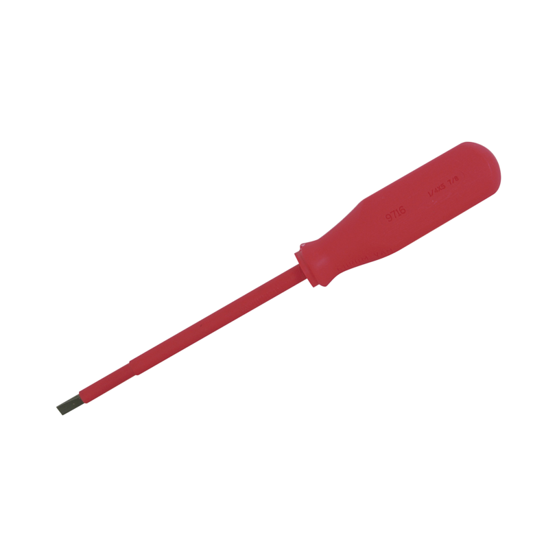 Destornillador rojo para 1000v plano de 1/4 x 5-7/8"