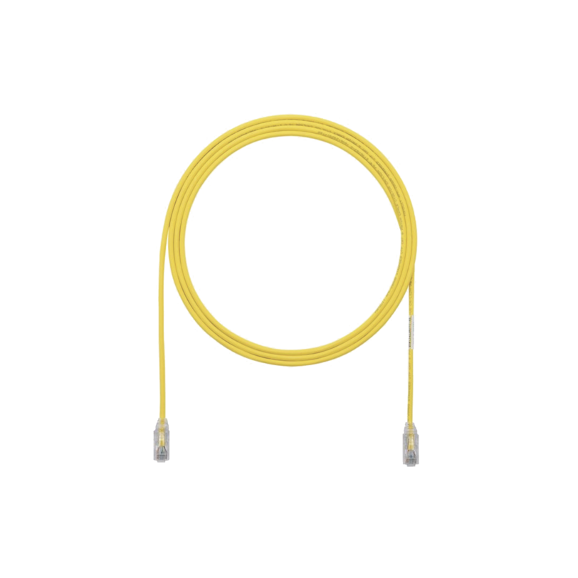 Cable de Parcheo TX6, UTP Cat6, Diámetro Reducido (28AWG), Color Amarillo, 3ft