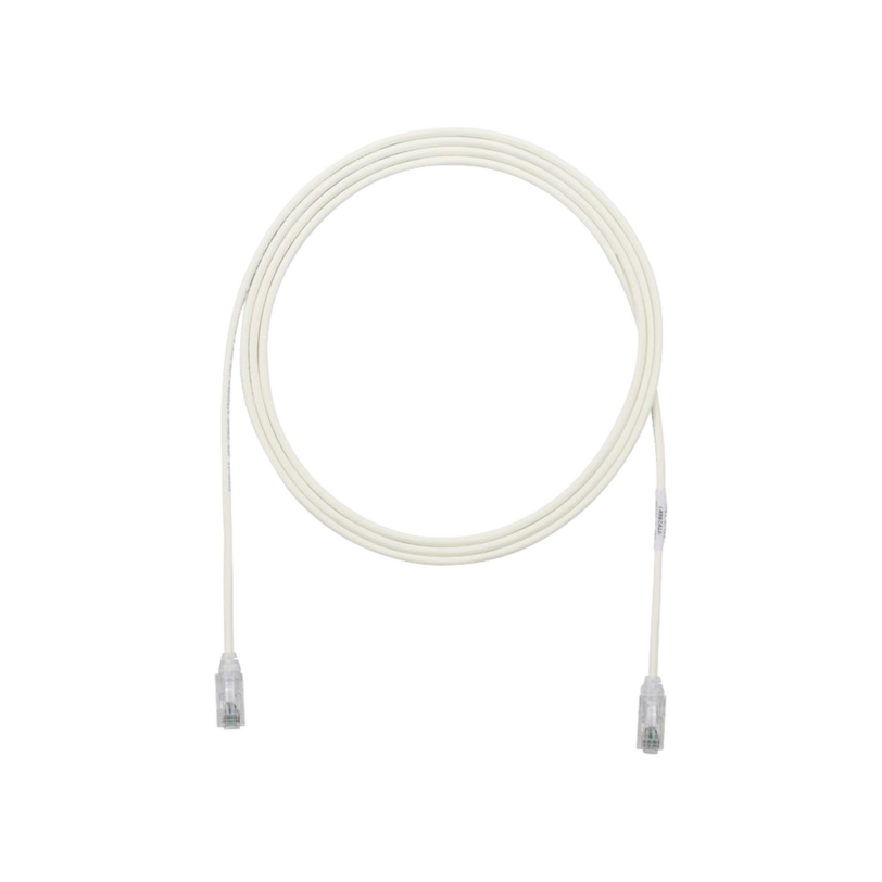 Cable de Parcheo TX6, UTP Cat6, Diámetro Reducido (28AWG), Color Blanco Mate, 5ft