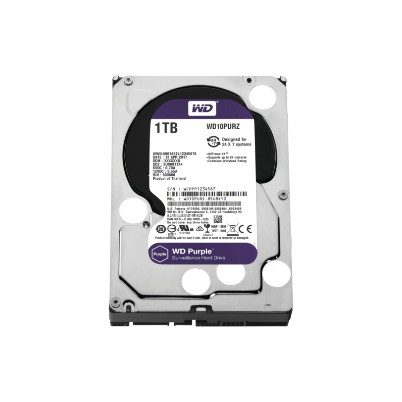 Disco Duro PURPLE de 1TB / 3 AÃ‘OS DE GARANTÃA / Para Videovigilancia