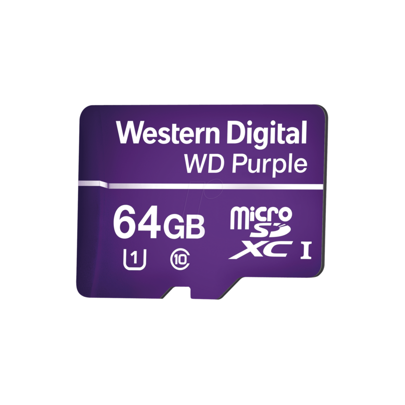 Memoria microSD de 64GB PURPLE, Especializada Para Videovigilancia, 3 VECES MAYOR DURACIÓN QUE UNA CONVENCIONAL
