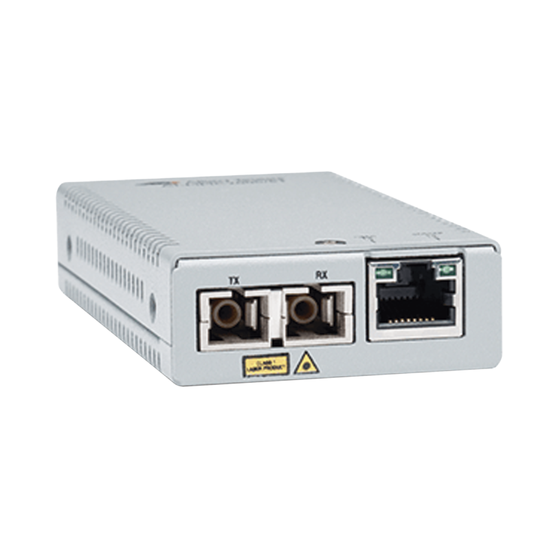 Convertidor de medios gigabit ethernet a fibra óptica, conector SC, multimodo (MMF), distancia de 220 hasta 500 m, con fuente de alimentación multi-región