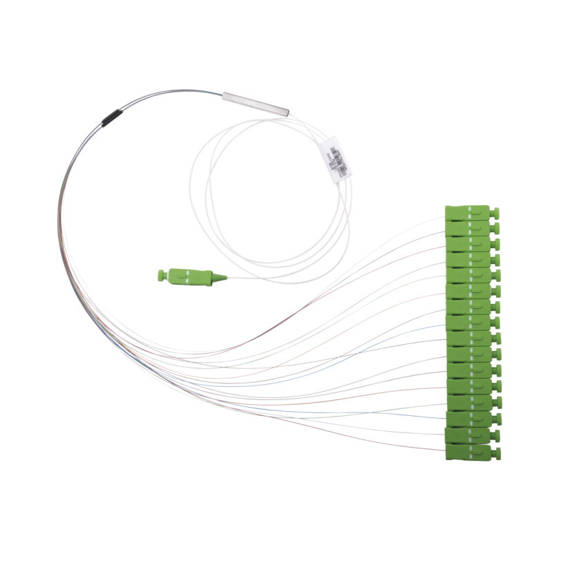 Divisor Óptico (Splitter) Tipo PLC, de 1x16, Con Conector de Entrada SC/APC y Conectores de Salida SC/APC