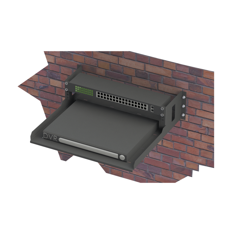 Rack Abierto de 19 para Montaje en Pared de 2U, con Charola de 460 mm de Profundidad.