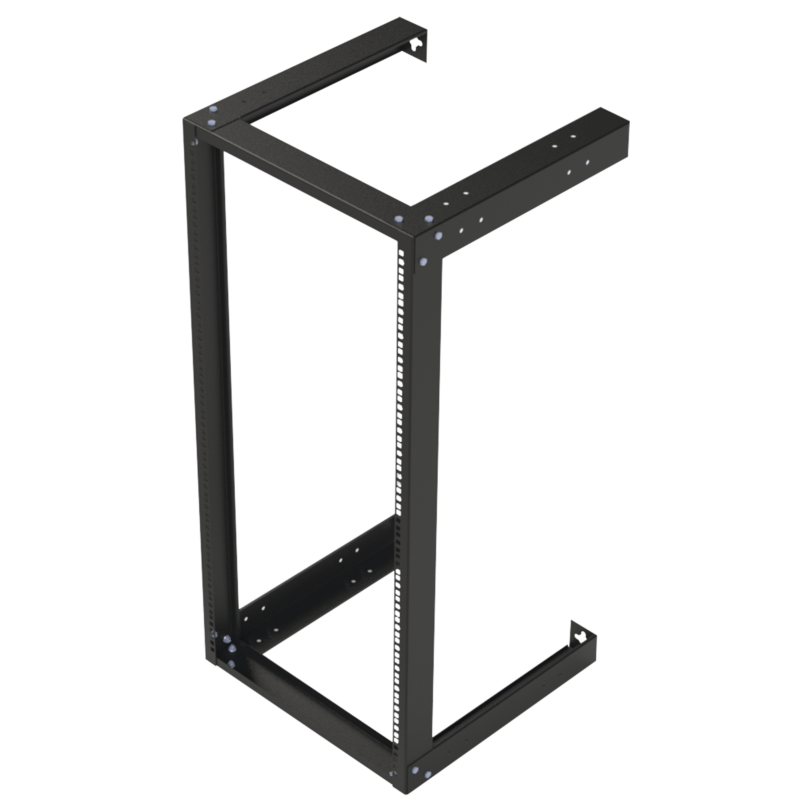 Rack Abierto de 19 para Montaje en Pared de 24 Unidades.