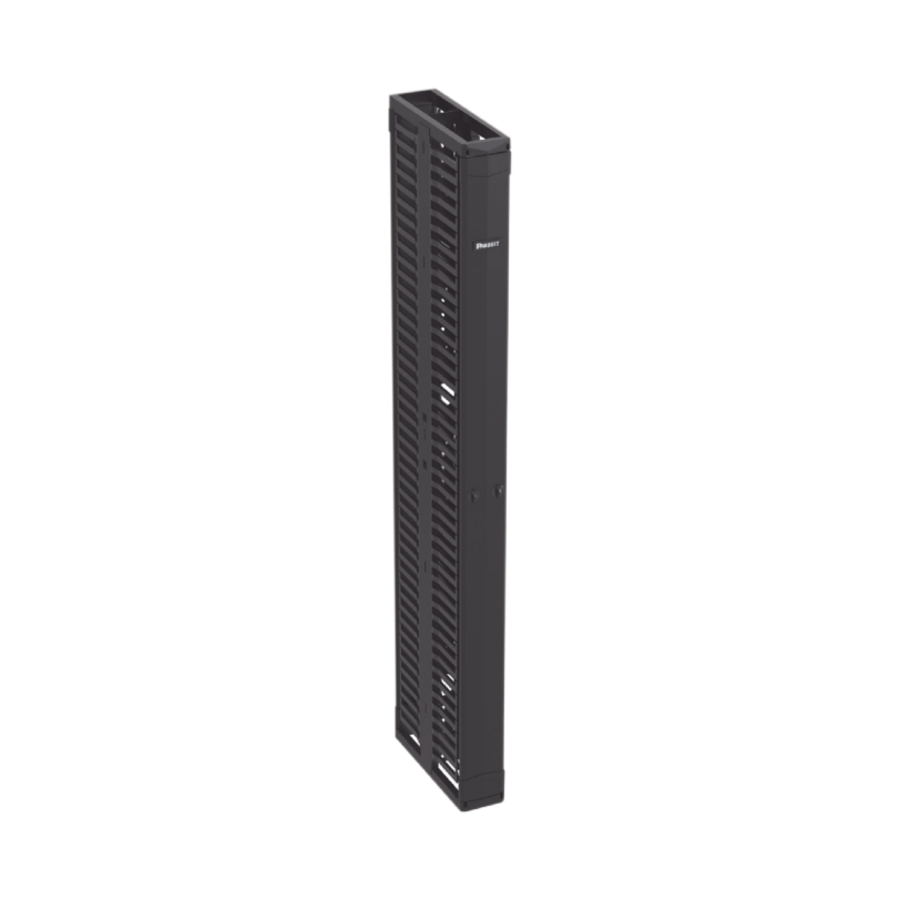 Organizador Vertical Doble PatchRunner, Para Rack Abierto de 45 Unidades, 152.4 mm de Ancho, Color Negro