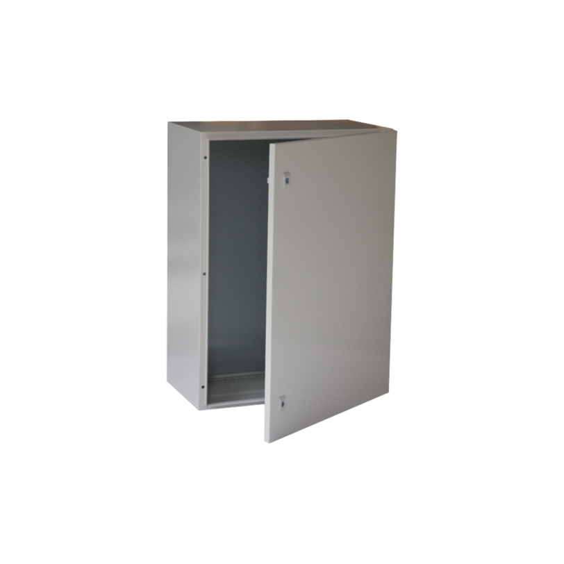Gabinete de Acero IP66 Uso en Intemperie (600 x 800 x 300 mm) con Placa Trasera Interior y Compuerta Inferior Atornillable (Incluye Chapa y Llave).
