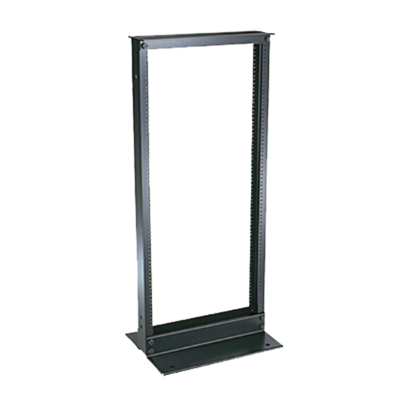 Rack de Dos Postes Estándar de 19, Numerado, Fabricado en Aluminio y 24 Unidades de Rack, Color Negro