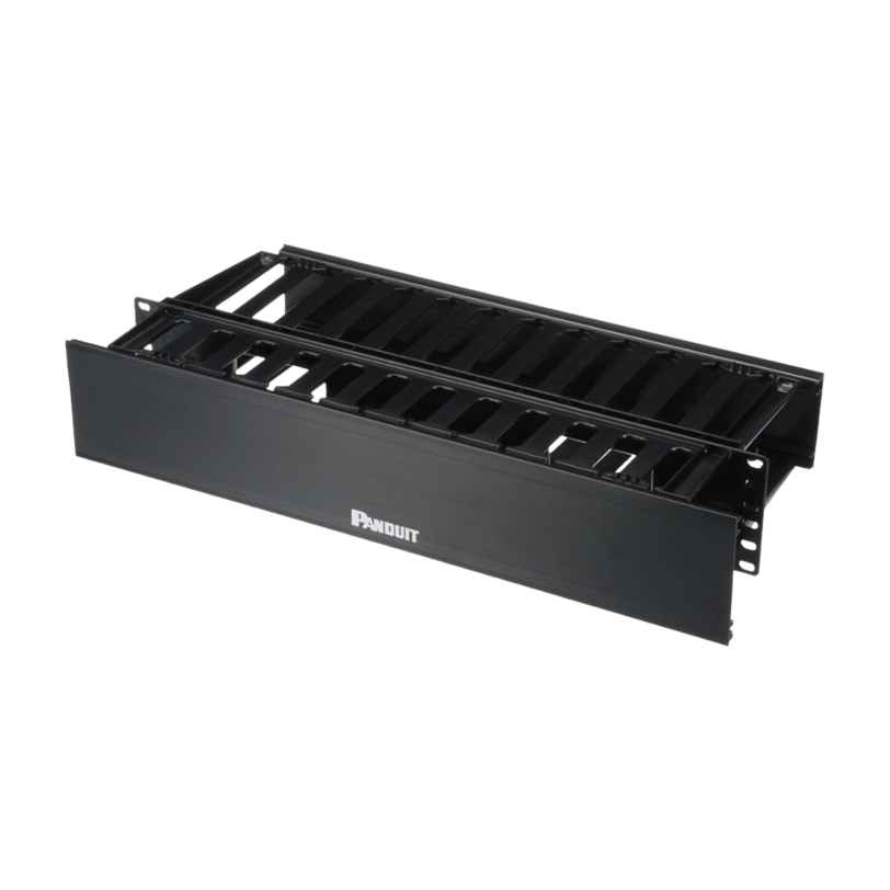 Organizador de Cables Horizontal PatchLink, Doble (Frontal y Posterior), Con Tapa Extendida, Para Rack de 19in, 2UR