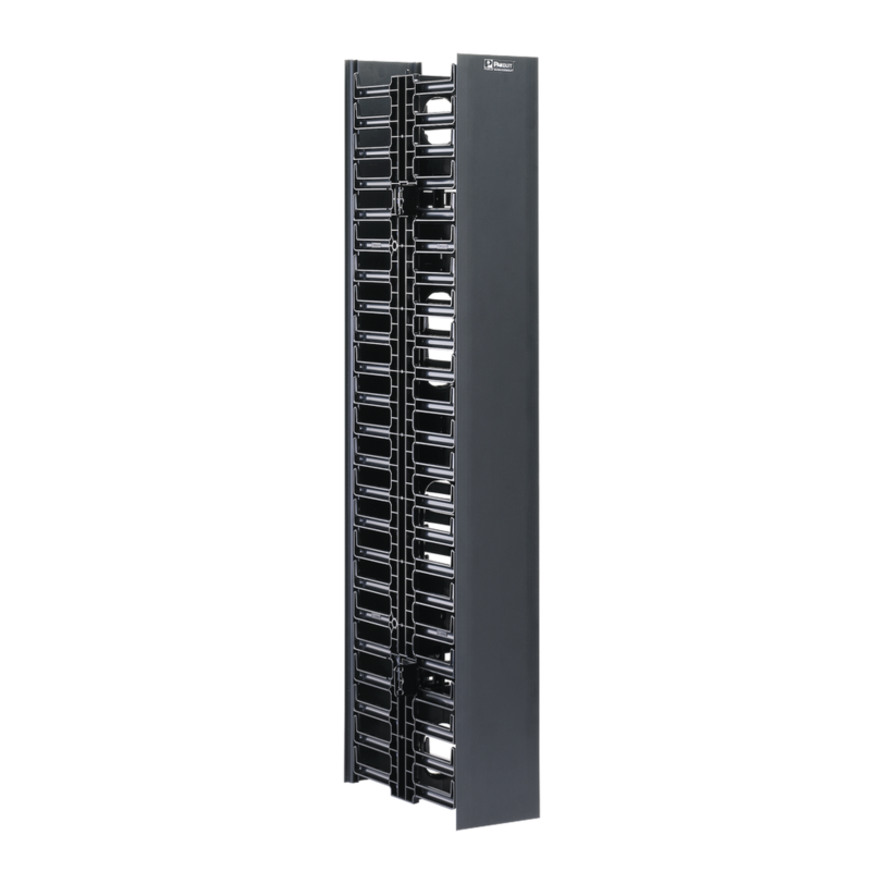 Organizador Vertical Doble NetRunner, para Rack Abierto de 45 Unidades, 170 mm de Ancho, Color Negro