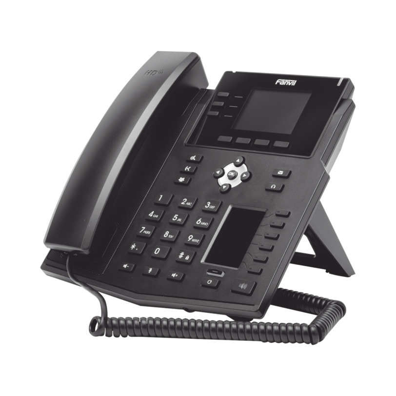 Teléfono IP Empresarial con Estándares Europeos, 12 lineas SIP con pantalla a color, 30 teclas DSS/BLF, puertos Gigabit, IPv6, Opus y conferencia de 3 vías, PoE/DC (incluye fuente).