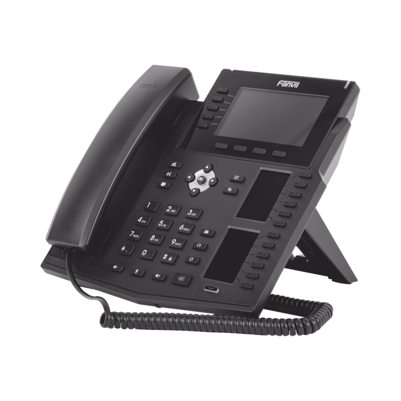 Teléfono IP Empresarial con Estándares Europeos, 20 lineas SIP con pantalla LCD a color, 60 teclas DSS/BLF, puertos Gigabit, IPv6, Opus y conferencia de 3 vías, PoE/DC (incluye fuente).