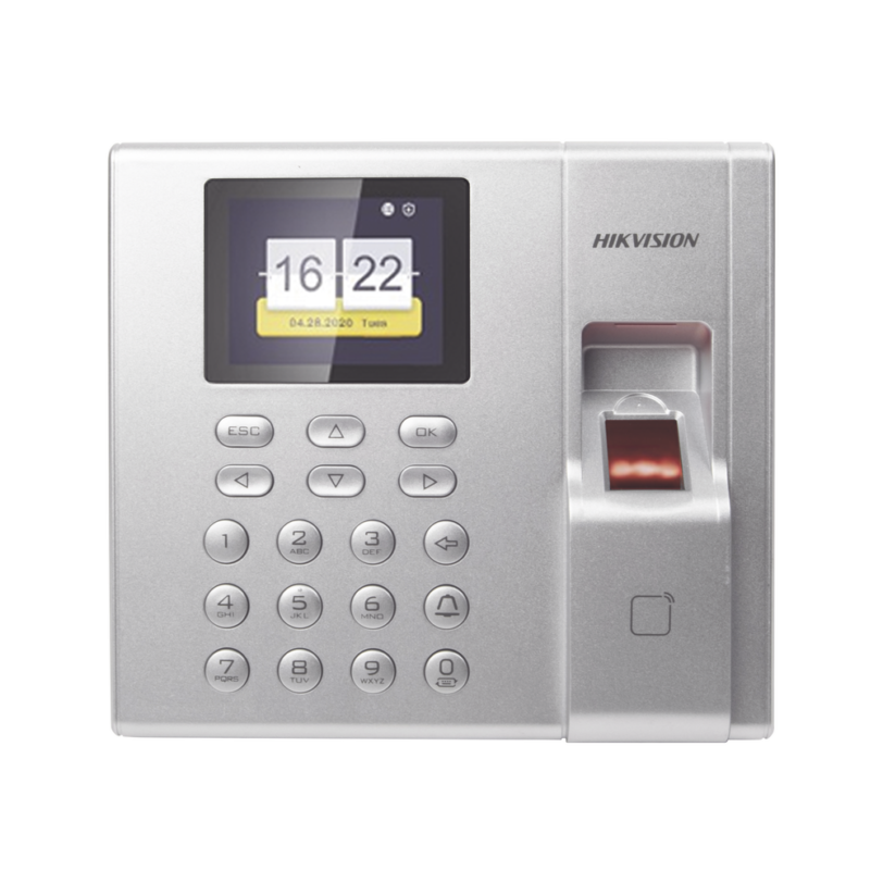 Terminal de Control de Acceso y Asistencia compatible con APP Hik-Connect (P2P) / Lectura de Huella y de Tarjetas EM / Soporta hasta 1000 Huellas / Relevador para Chapa / Software Ivms4200
