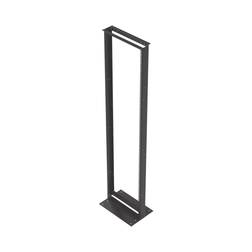 Rack de 2 Postes, Estandar 19", 45 Unidades, Fabricado en Acero, Base "L" para Anclar a Piso.